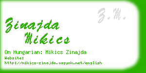 zinajda mikics business card